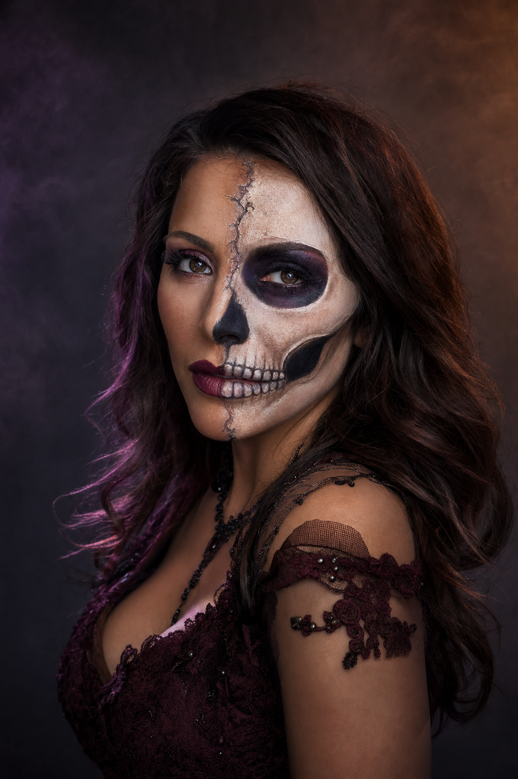 Inspiration für ein professionelles Halloween-Schädel-Make-up