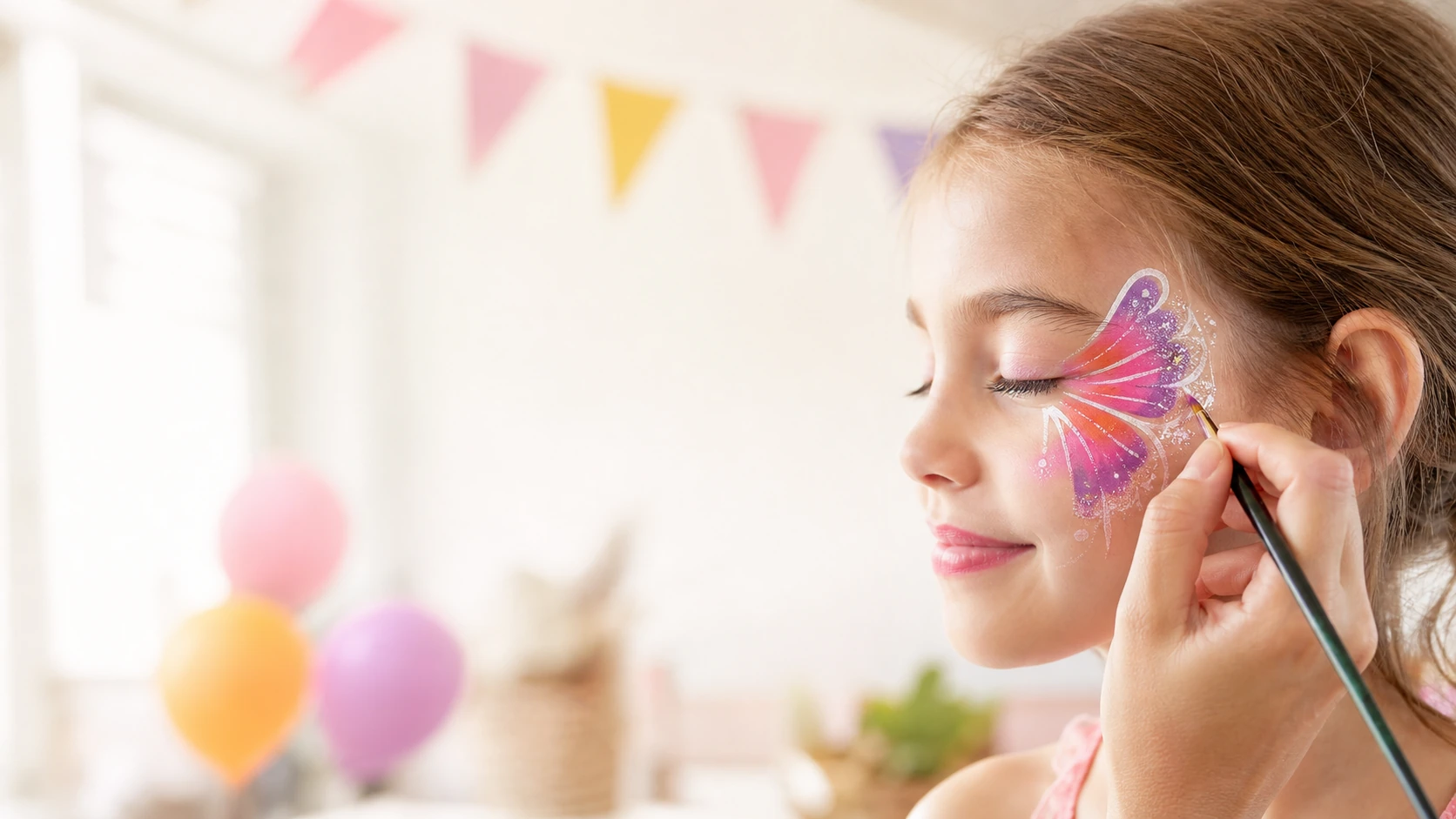 Kind beim professionellen Kinderschminken